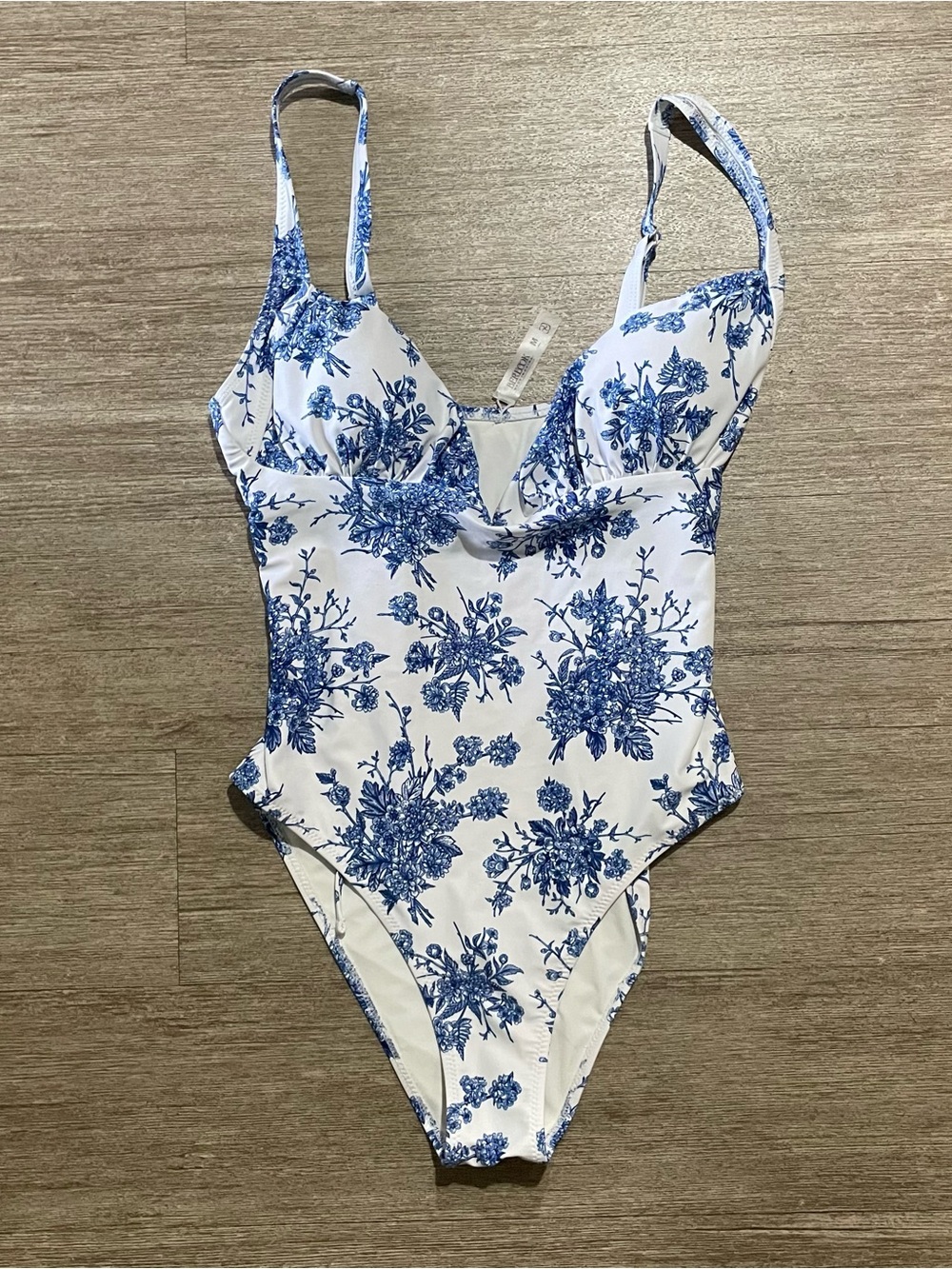 Blue Floral One-Piece Swimsuit - Women's